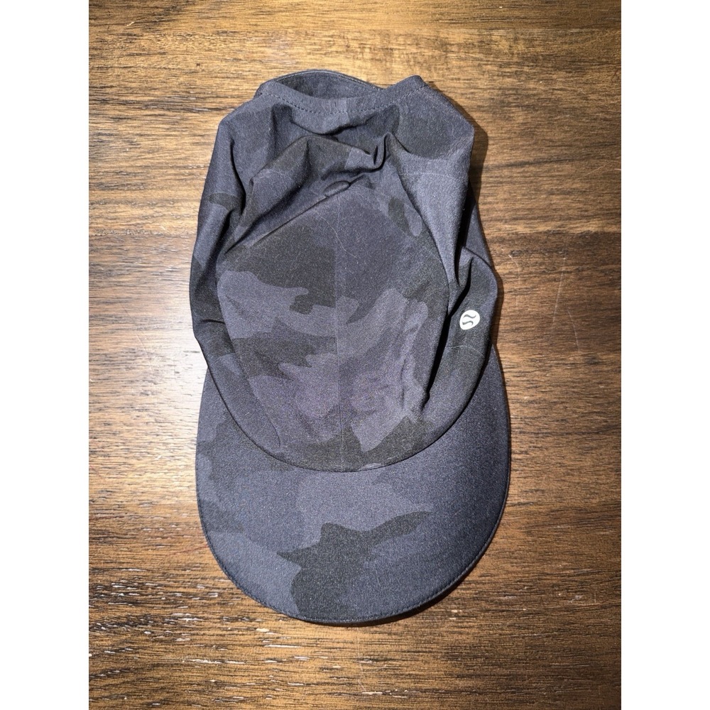 Lululemon Fast & Free Run Hat Cap Black Hook & Loop Adjustable Unisex Camo